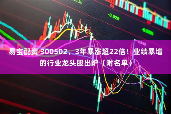 易宝配资 300502，3年暴涨超22倍！业绩暴增的行业龙头股出炉（附名单）